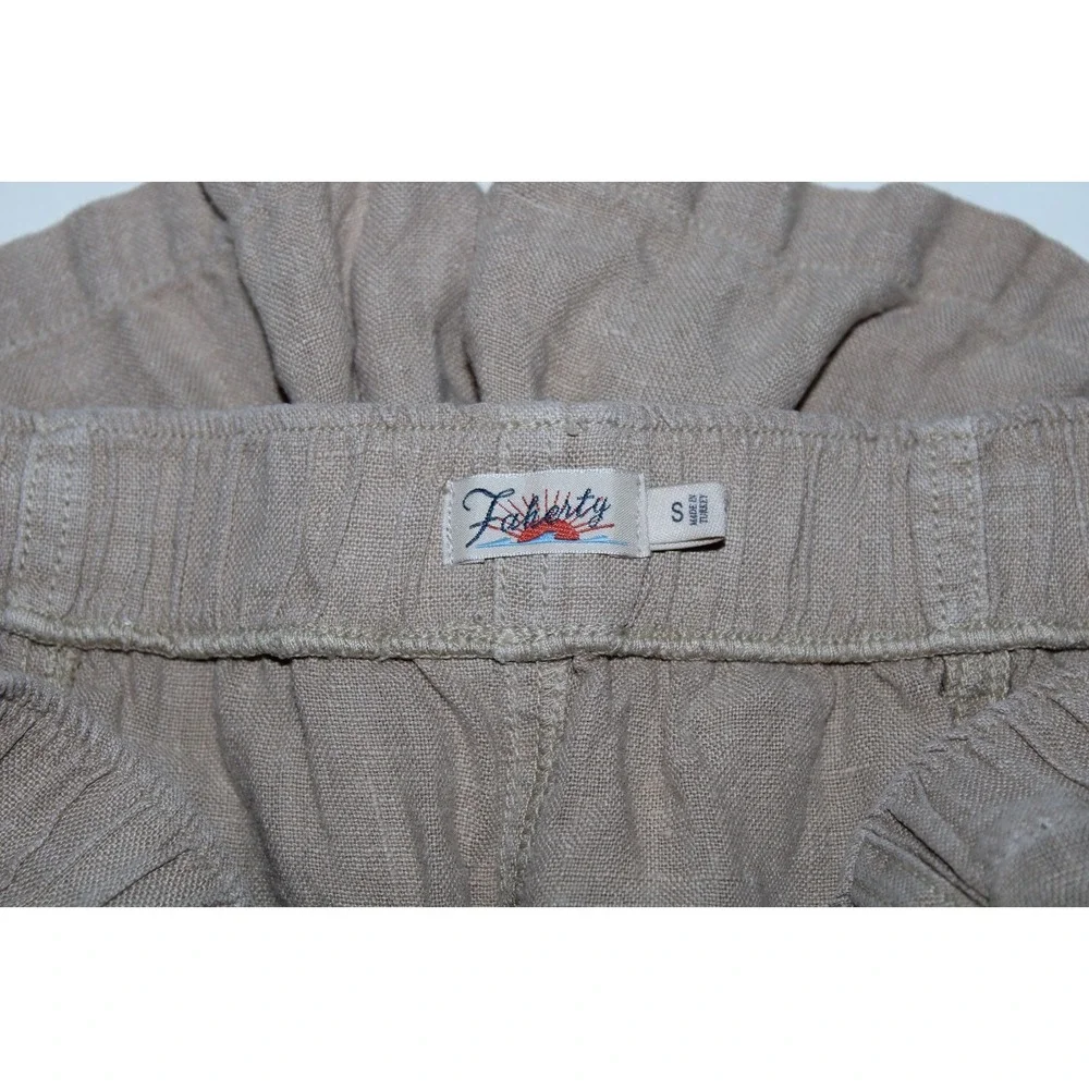 Faherty Women's Beige Linen-Blend Elastic Waist Shorts